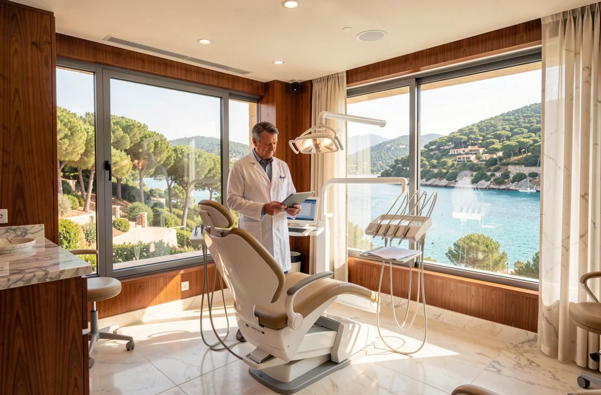 Cabinet dentaire haut de gamme dans le golfe de Saint-Tropez avec vue sur la Méditerranée