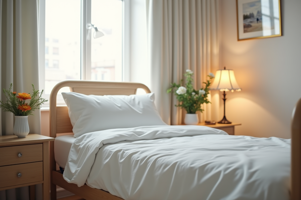 Chambre douillette avec lit d